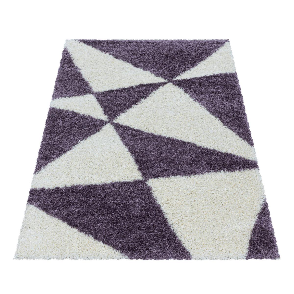 Hochflor Teppich Lila Naturfaser Tango 240x340 cm - Lila, Design, Textil (240/340cm)