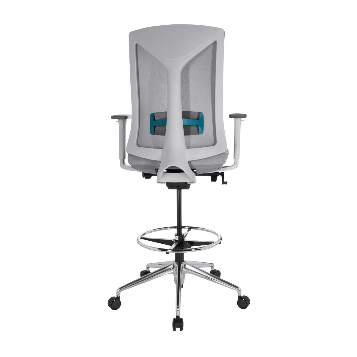 Bürostuhl Halifax Work Grau Bis 150 Kg - Silberfarben/Grau, Basics, Kunststoff/Textil (68/122/60cm) - MID.YOU