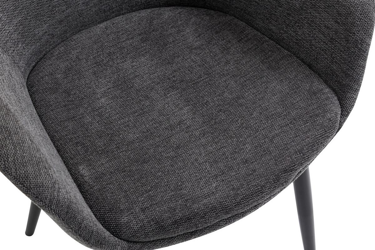 Tischgruppe Anthrazit/Walnussfarben 180 cm - Anthrazit/Walnussfarben, MODERN, Holz/Textil (180/90/75cm) - Livetastic