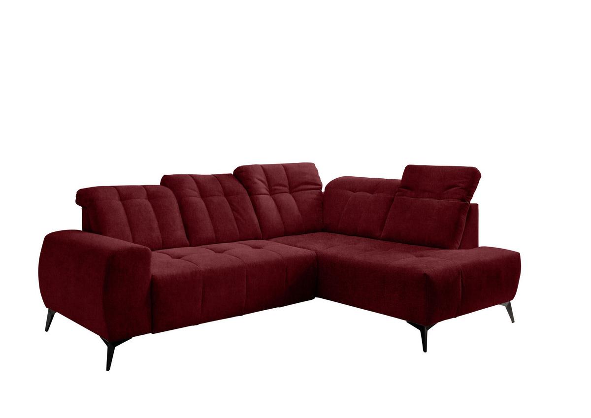 Ecksofa Mit Usb Anschluss Sano, Bordeaux, S: 261x200 Cm - Bordeaux/Schwarz, MODERN, Textil (261/200cm) - Livetastic