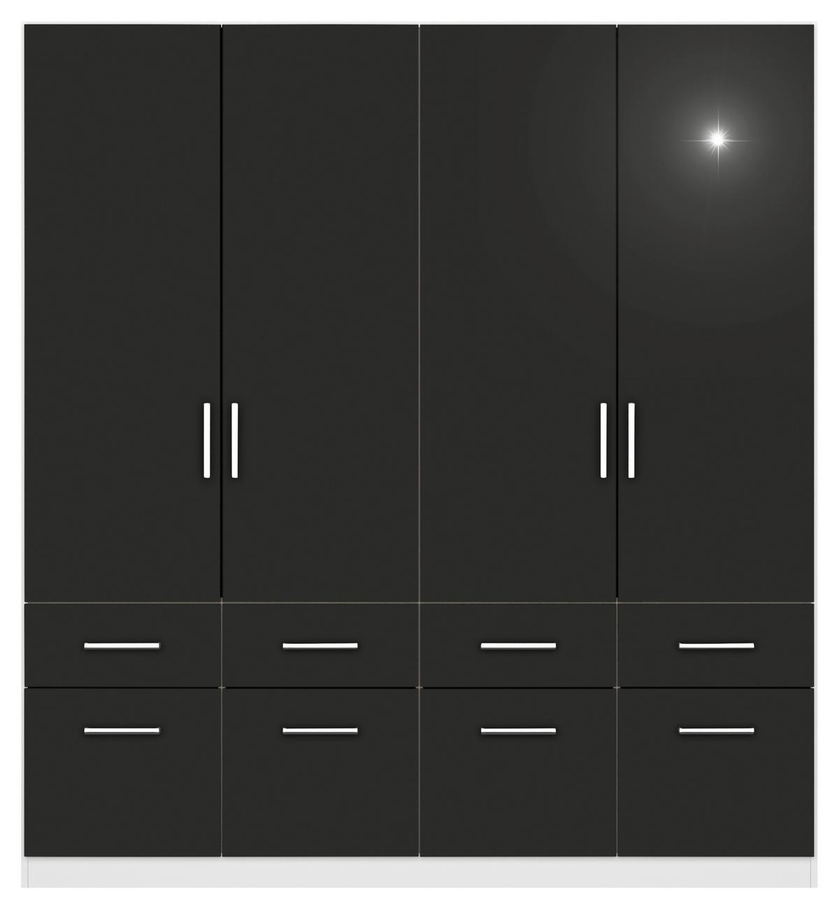Drehtürenschrank Berlin Weiß/Grau B: 181 cm - Weiß/Grau, MODERN, Holzwerkstoff (181/210/54cm) - Rauch Möbel