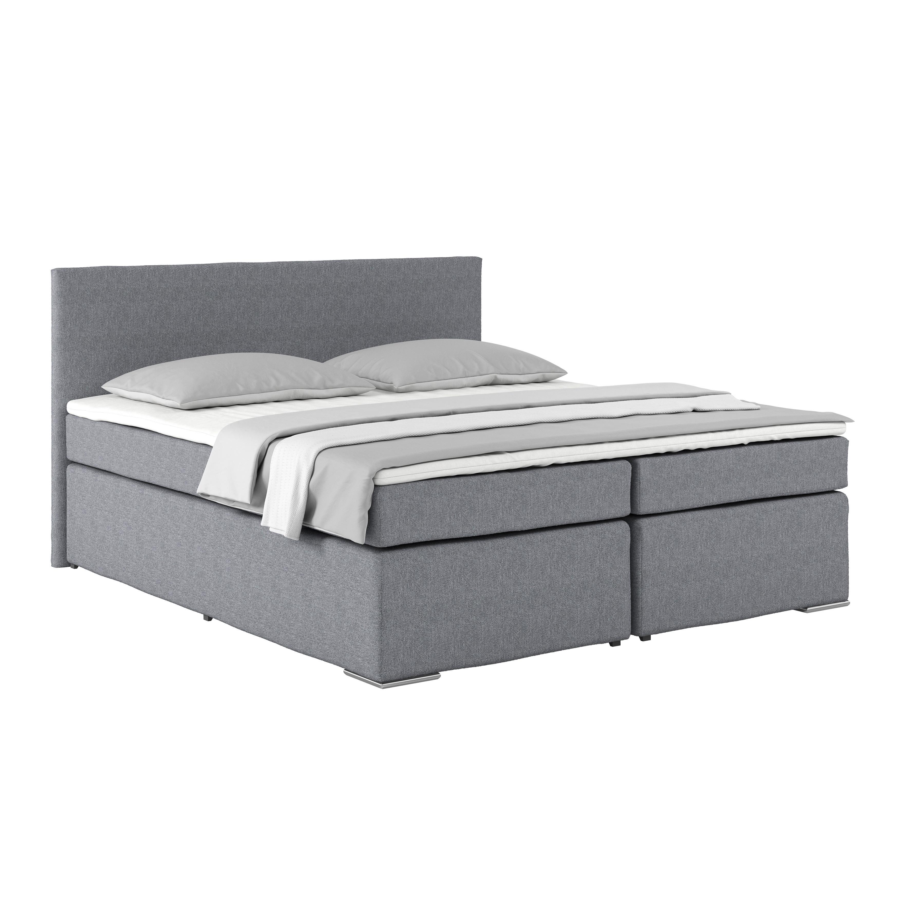 Postel Boxspring Nero, 180x200 Cm, Šedá - šedá/zelená, Konvenční, textil (180/200cm)