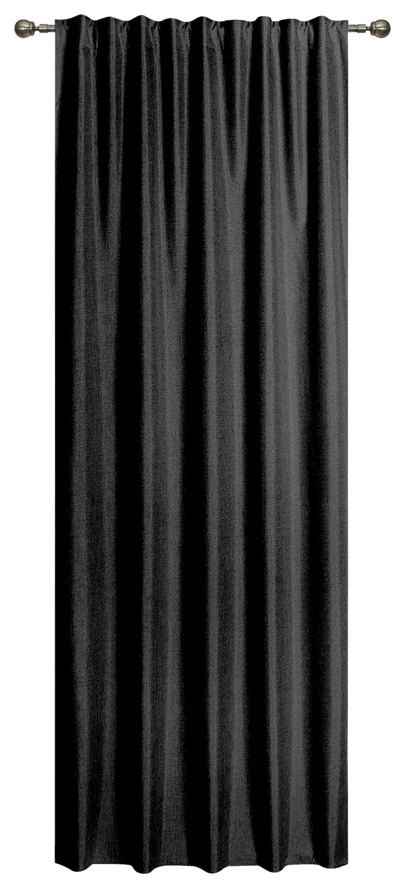 Készfüggöny Ohio Ohio Kb. 140/245cm - fekete, Romantik / Landhaus, textil (140/245cm) - James Wood