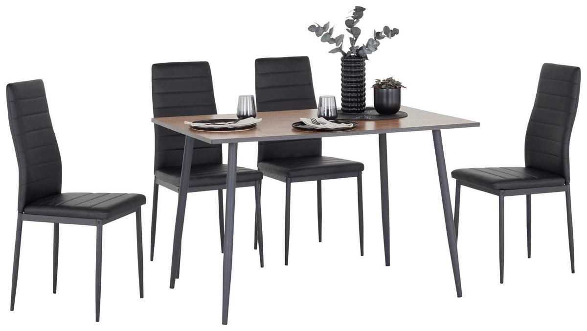 Esstisch Tom 120x76x80 Cm Naturfarben/schwarz - Schwarz/Naturfarben, KONVENTIONELL, Holzwerkstoff/Metall (120/76/80cm)