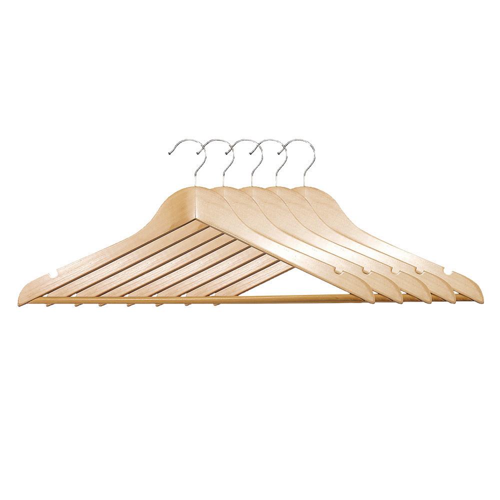Kleiderblügelset Holz Hellbraun 5 -Teilig. - Hellbraun, Basics, Holz (44,5/1,2/23,5cm) - Kesper