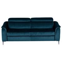 Schlafsofa Pafos Dunkelblau/Hellbraun B: 203 cm - Chromfarben/Dunkelblau, Design, Textil (203/77-98/103cm) - MID.YOU
