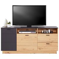 TV-Element Tonale B: 146,8 cm Eiche Dekor/Grau - Eichefarben/Eiche Artisan, MODERN, Holzwerkstoff (146,8/68,6/40cm)