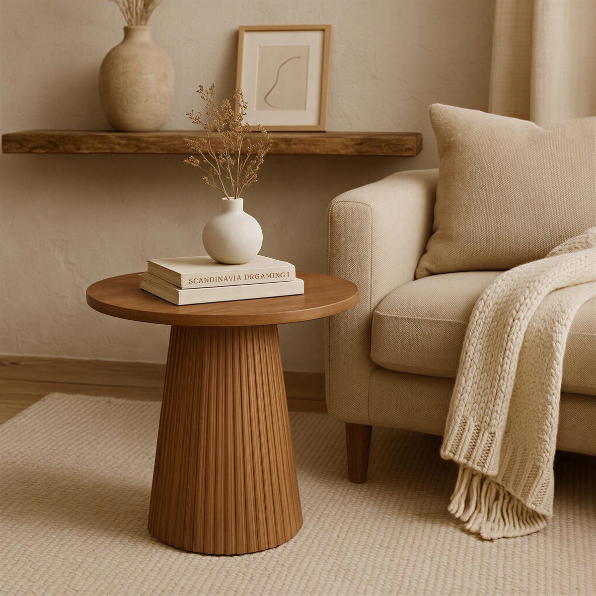 Beistelltisch Naturfarben B: 50 cm - Naturfarben, Design, Holz (50/50/46cm) - MID.YOU