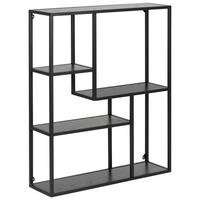 Falipolc Seaford 75/91cm - fekete, Modern, faalapú anyag/fém (75,0/91,0/20,0cm) - MID.YOU