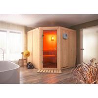 Sauna Nizza Mit Int. Steuerung 196x198x196 Cm - Naturfarben, MODERN, Holz (196/198/196cm) - Karibu