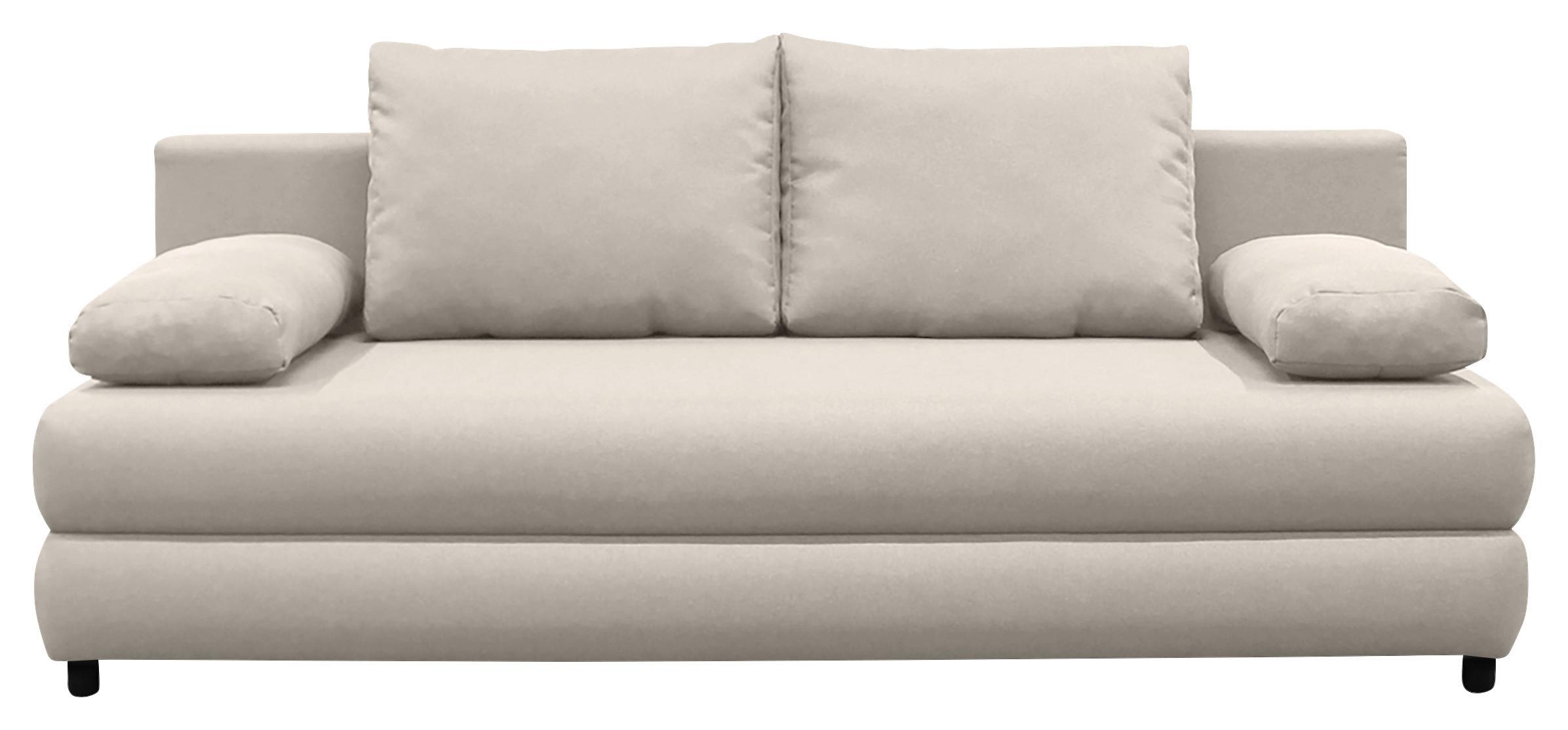 Schlafsofa Mela Beige B: 200 Cm - Beige/Schwarz, Design, Textil (200/88/87cm) - P & B