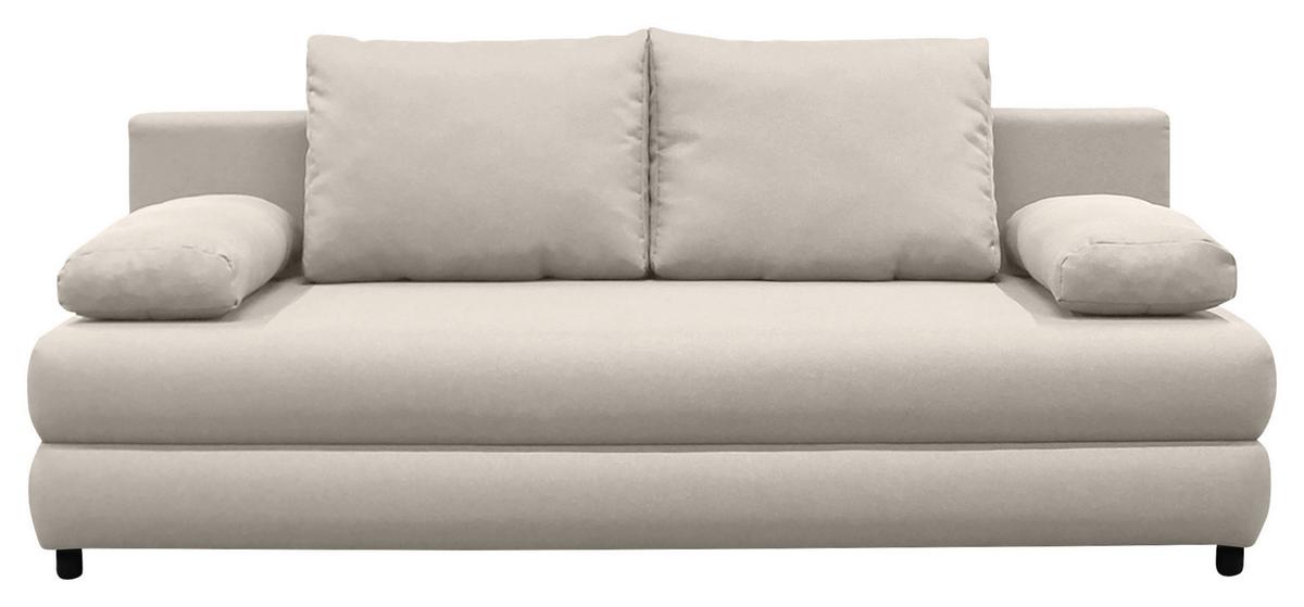 Schlafsofa Mela Beige B: 200 cm - Beige/Schwarz, Design, Textil (200/88/87cm) - P & B
