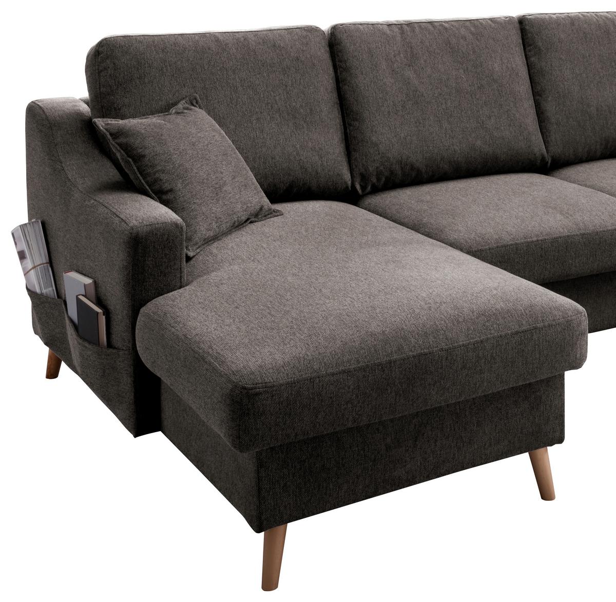 Wohnlandschaft Valentina Mit Schlaffunktion Braun - Braun/Naturfarben, KONVENTIONELL, Textil (150/301/200cm) - P & B