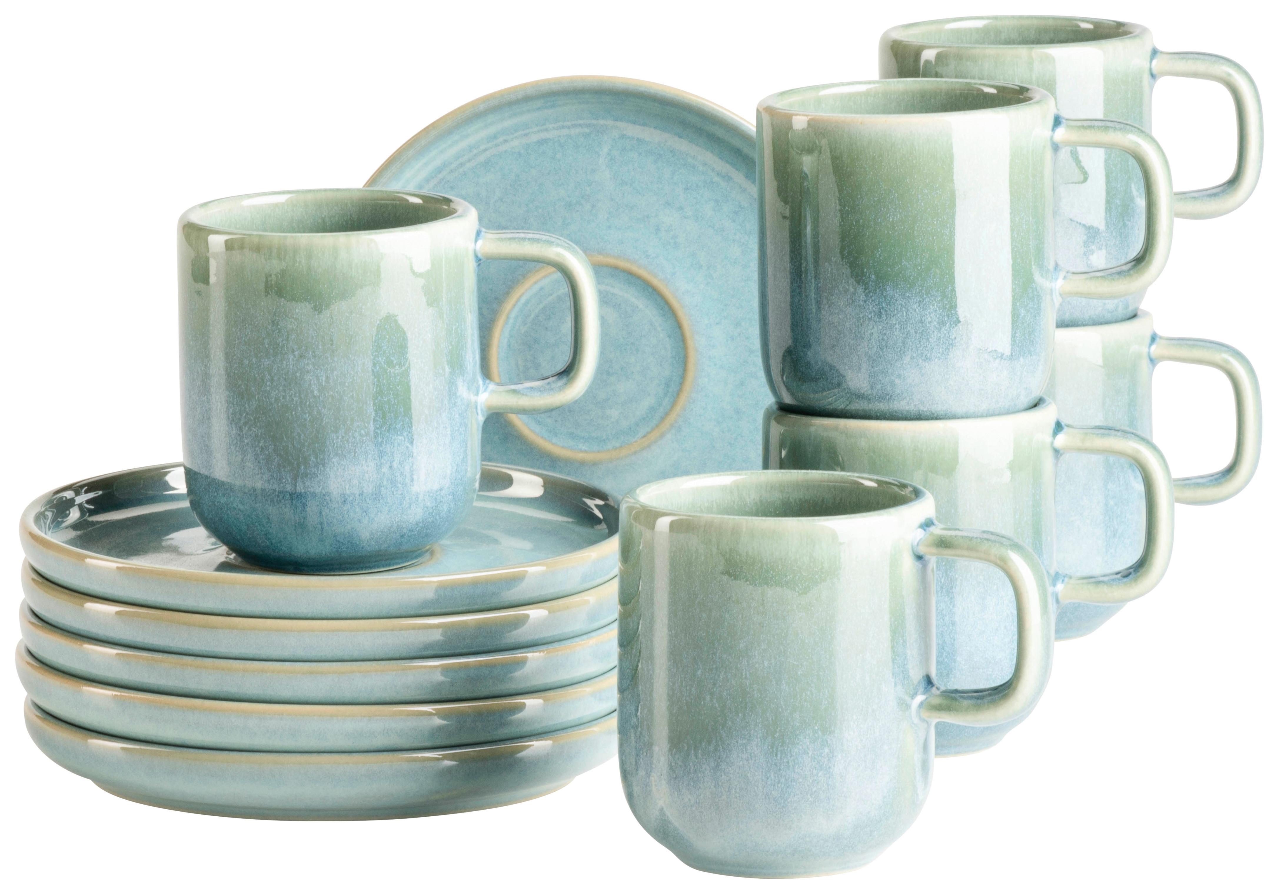 Kaffeebecherset Cordelia Grün, 12-teilig - Grün, Trend, Keramik - Mäser