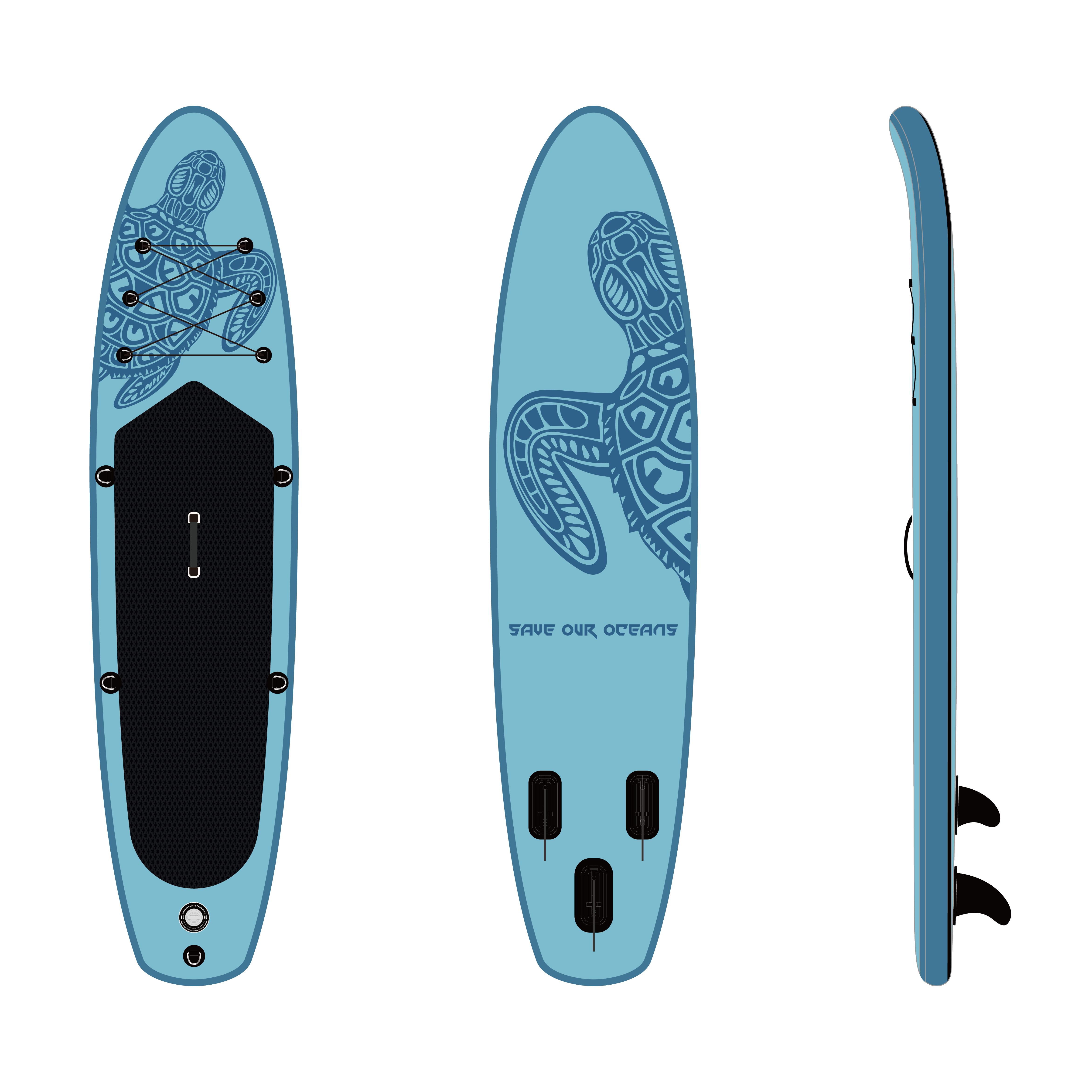 Stand Up Paddle Board Aufblasbar mit Pumpe Blau - Blau, Basics, Kunststoff (290/75/15cm)