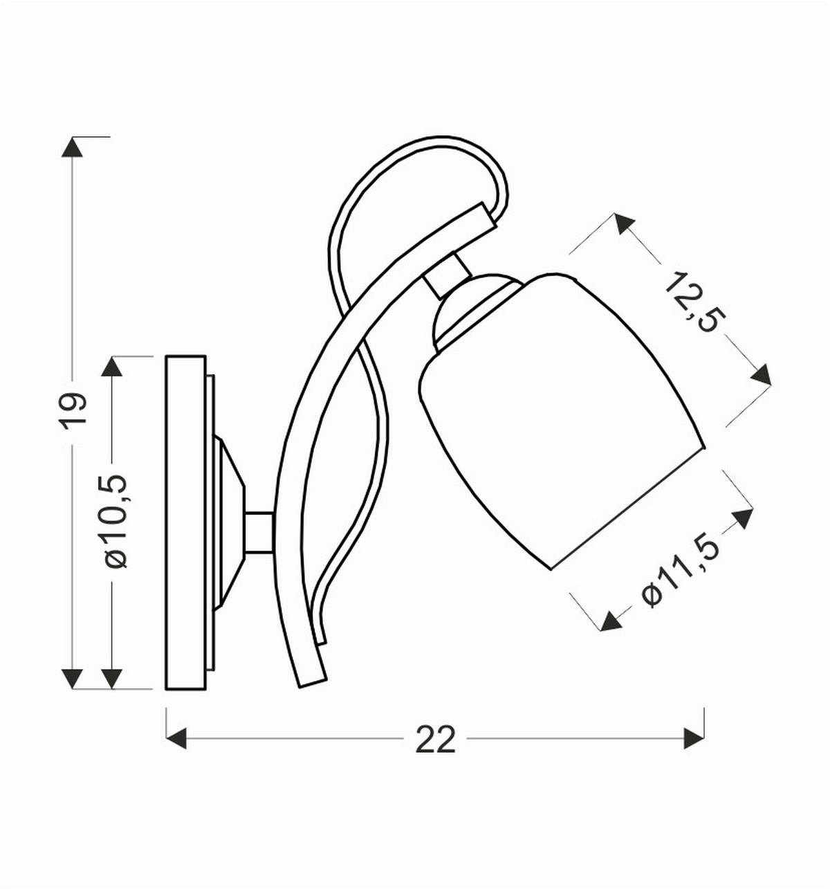 Wandleuchte 21-77028 - Chromfarben/Weiß, KONVENTIONELL, Metall (19/22/12cm)