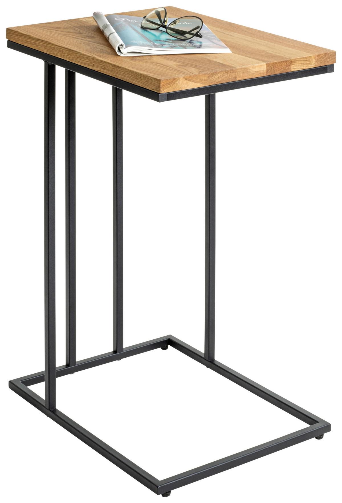Beistelltisch Rubi 2 Eiche, B: 35 Cm - Eichefarben/Schwarz, Trend, Holz/Metall (35/68/46cm)