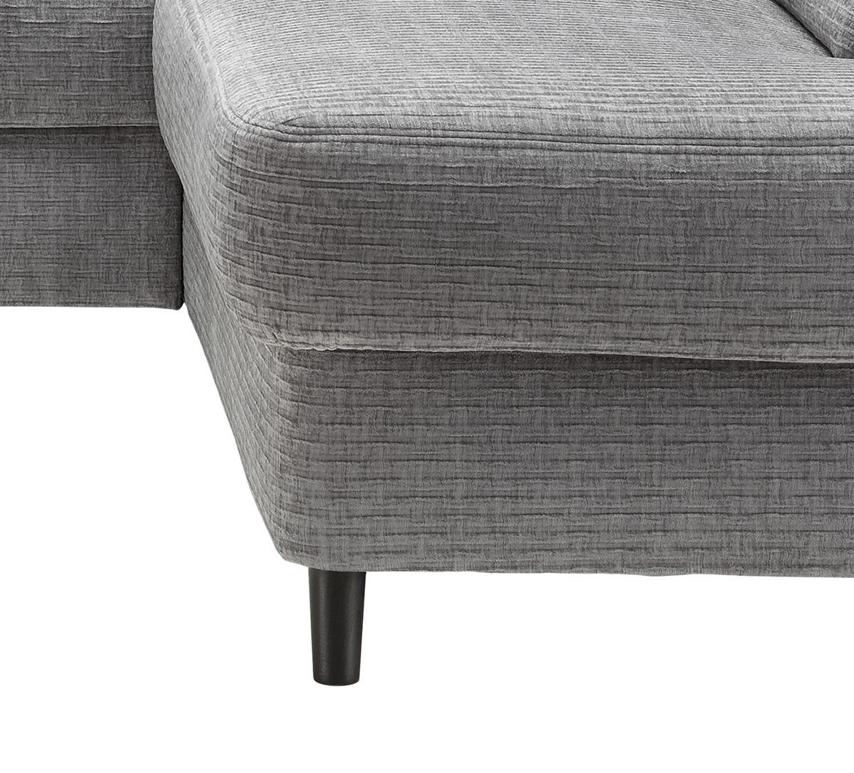 Ecksofa Cavoli Grau Relaxfunktion S: 266x190 Cm - Schwarz/Weiß, MODERN, Textil (266/190cm) - Livetastic
