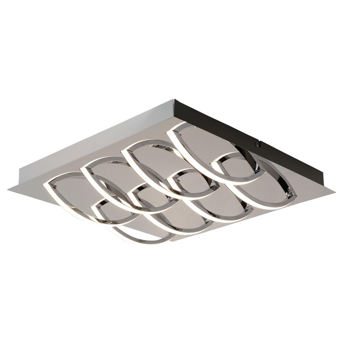 LED-Deckenleuchte Mancheste L: 41 cm dimmbar - Chromfarben/Opal, Basics, Kunststoff/Metall (41/41/8,5cm) - Näve