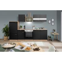 Küchenblock Merle Küchenblock 270 cm - Eichefarben/Schwarz, Basics, Holzwerkstoff (270cm) - Respekta