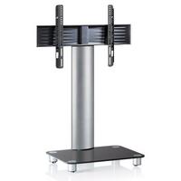 TV-Rack Bis 70" Schwenkbar mit Rollen Tosal Max. 30 Kg - Silberfarben/Schwarz, KONVENTIONELL, Glas/Metall (60/100/44cm) - MID.YOU