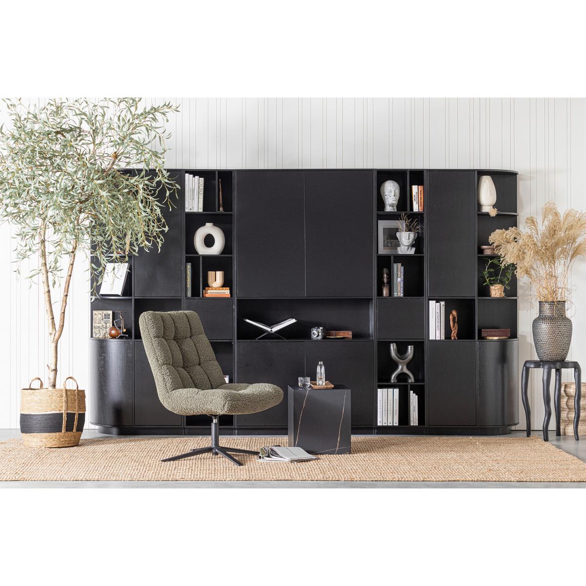 Sessel Job Dunkelgrün B: 70 Cm - Dunkelgrün/Schwarz, Design, Textil (70/101/85cm) - Livetastic