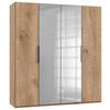 Drehtürenschrank Mit Spiegel 200 cm Level, Eiche Dekor - Eichefarben, MODERN, Holzwerkstoff (200/216/58cm) - MID.YOU