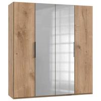 Drehtürenschrank Mit Spiegel 200 cm Level, Eiche Dekor - Eichefarben, MODERN, Holzwerkstoff (200/216/58cm) - MID.YOU