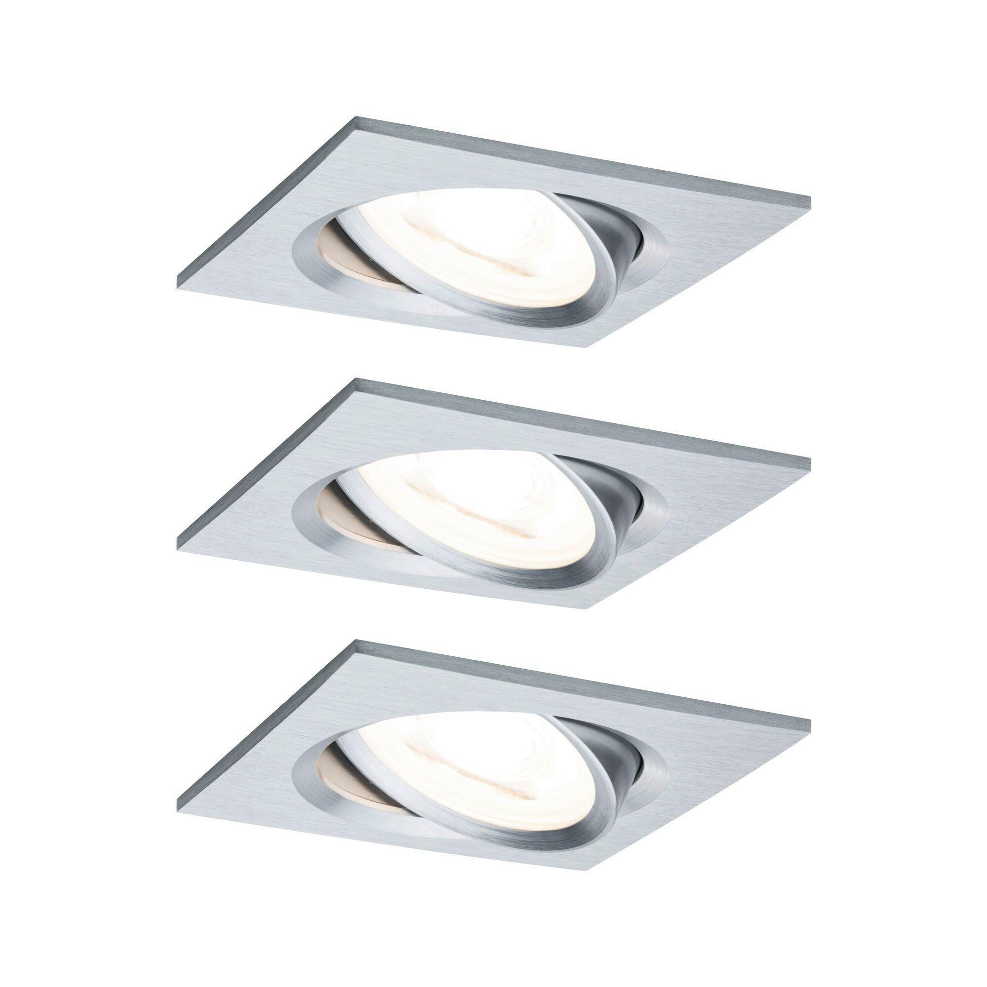 Deckenleuchte 3er-Set B: 8,4 cm, dimmbar, rechteckig - Basics (8,4cm) - Paulmann