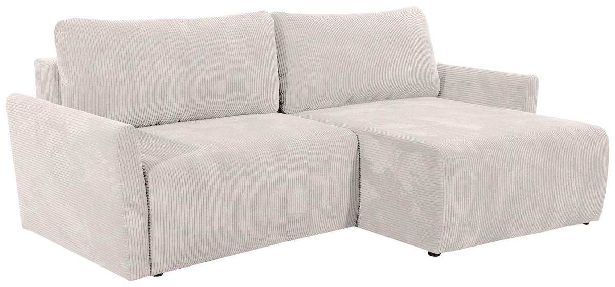 Wohnlandschaft in Beige mit Schlaffunktion und Bettkasten
