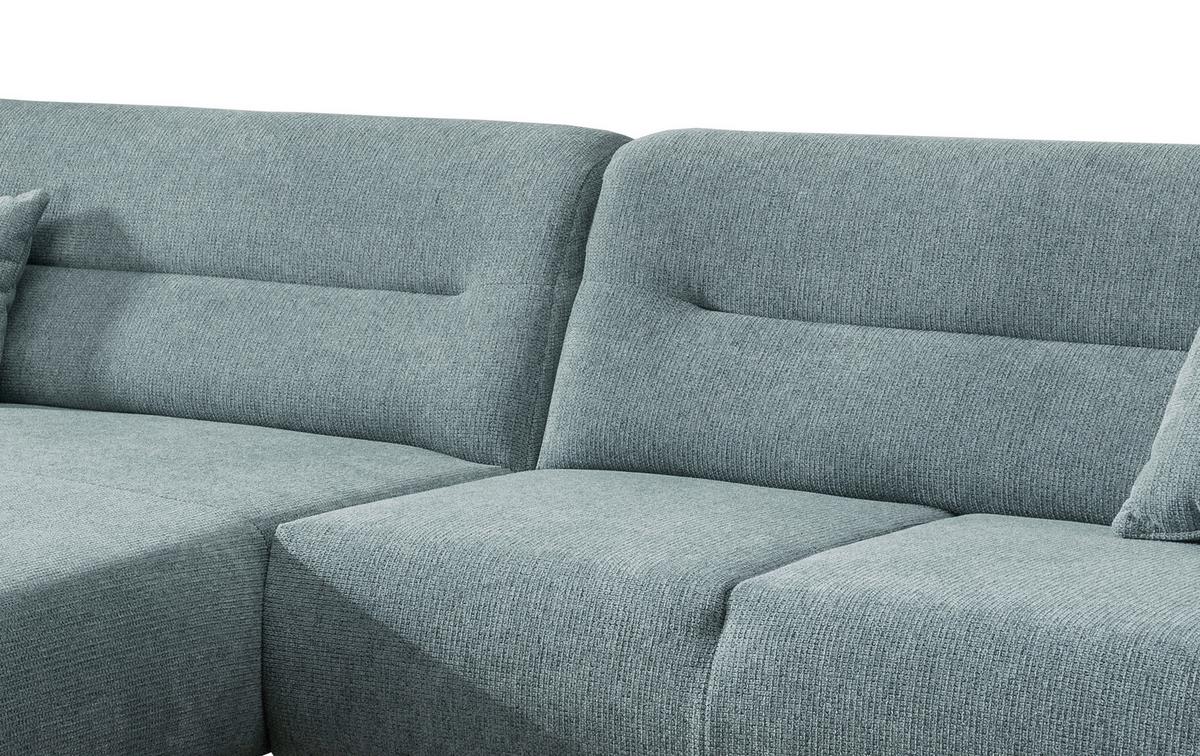 Ecksofa Chenille Blau S: 166x290 Cm - Wildeiche/Mintgrün, MODERN, Textil (166/290cm) - MID.YOU