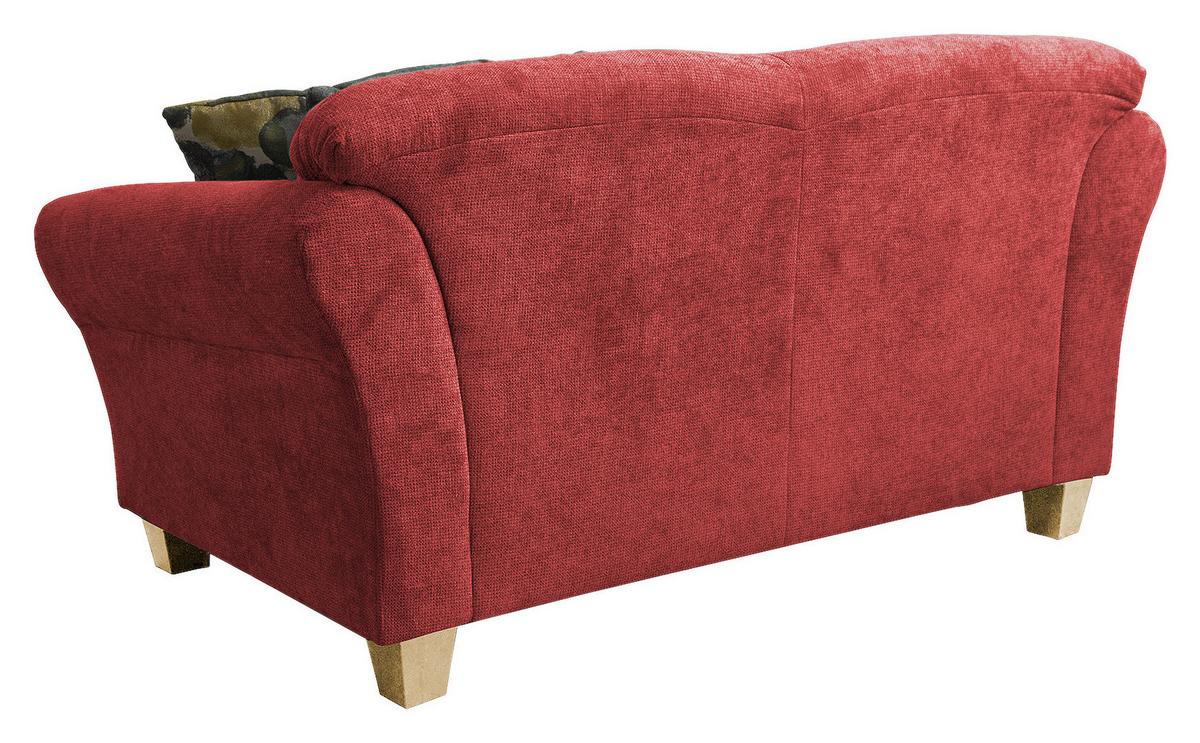 2-Sitzer Sofa Gotland rot Rücken echt, 163x84x89 cm - Rot/Naturfarben, KONVENTIONELL, Textil (163/84/89cm) - Sit & More
