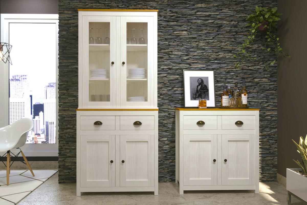 Kommode Weiß B: 86cm - Weiß, Natur, Holz (86/90/45cm) - Livetastic