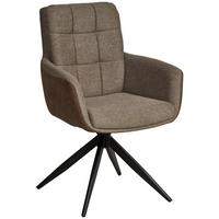 Armlehnstuhl Naim, Braun B: 60 Cm, 180° Drehbar - Schwarz/Braun, KONVENTIONELL, Holz/Textil (60/93/66cm) - MID.YOU