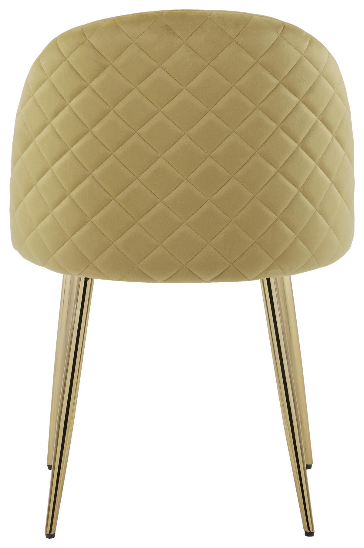 Stolička ARTDECO zamat šírka 51cm - zlatá/tmavožltá, Modern, kov/textil (51/79/58cm) - MID.YOU