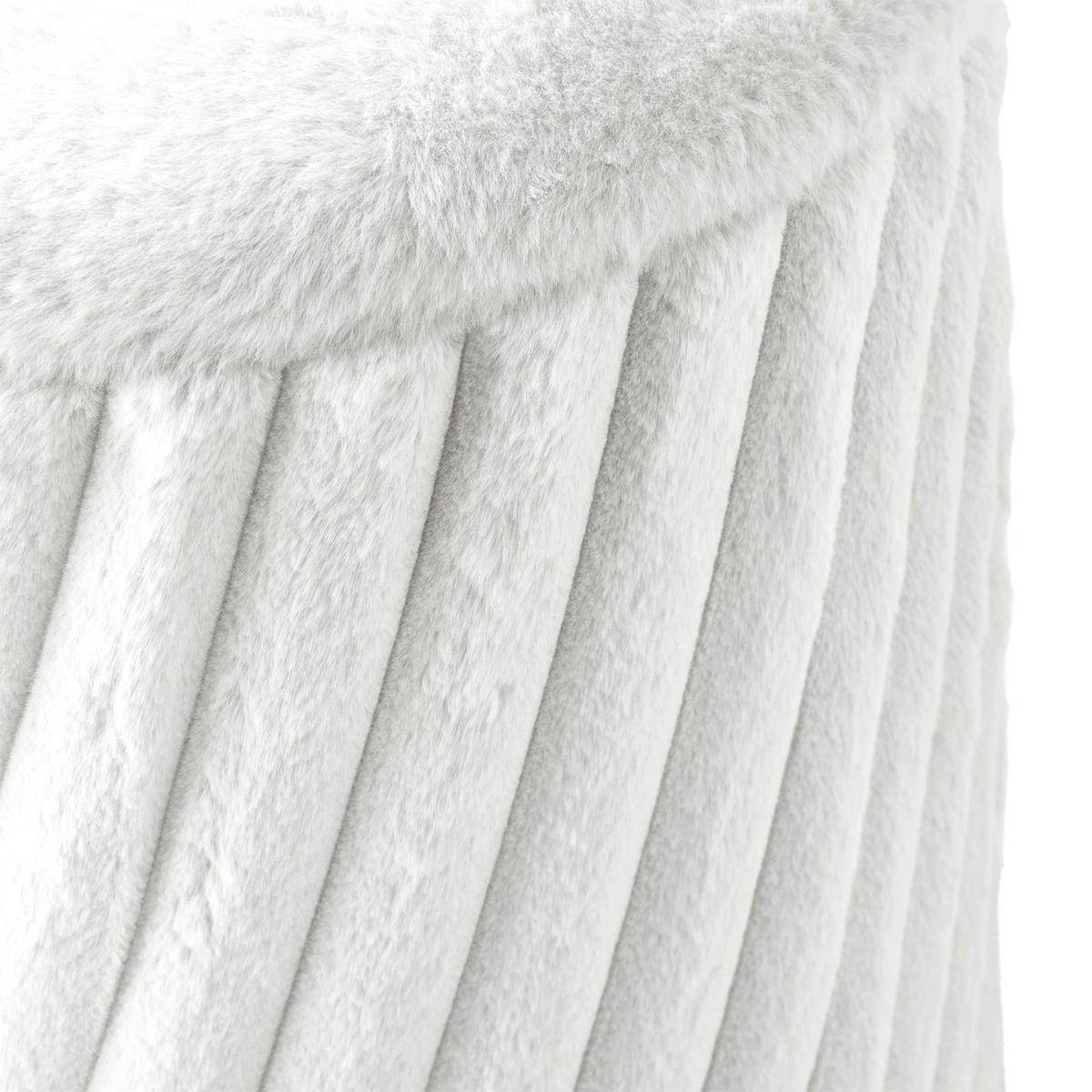 Taburetka CADY, biela um.kožušina, max.120 kg - biela, Romantik / Landhaus, kompozitné drevo/textil (37/40/37cm) - Mömax