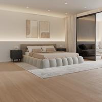 Čalúnená posteľ MARIJA 180x200 cm, svetlosivá - prírodná farba/farba ušľachtilej ocele, Modern, kov/drevo (180/200cm) - Bessagi Home