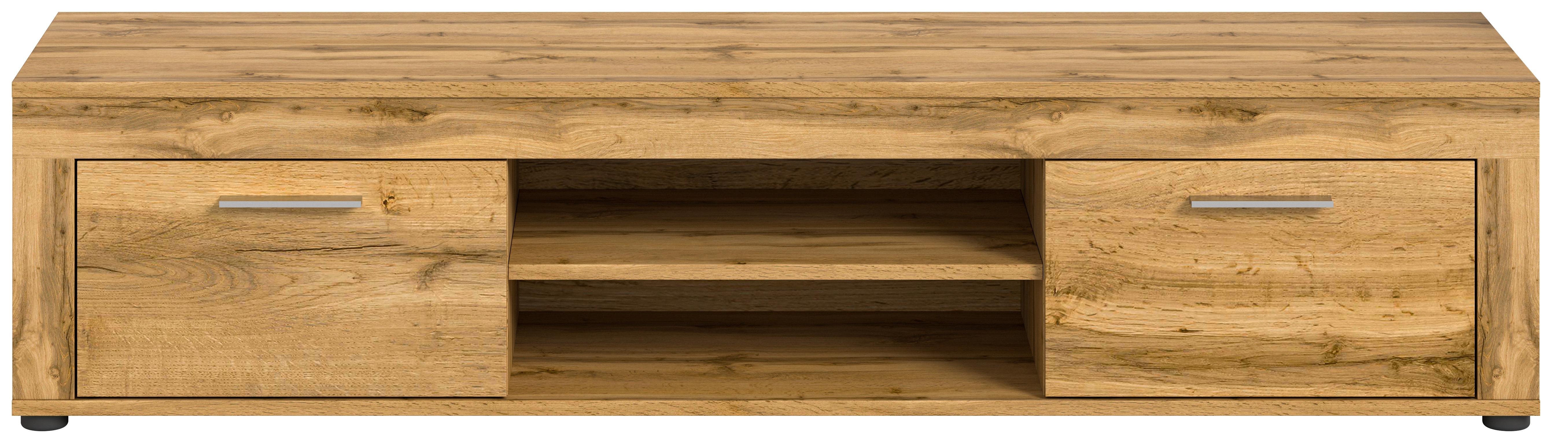Lowboard Jam Eiche Dekor B: 160 Cm - Eiche Wotan/Schwarz, Design, Holzwerkstoff (160/37/40cm) - MID.YOU
