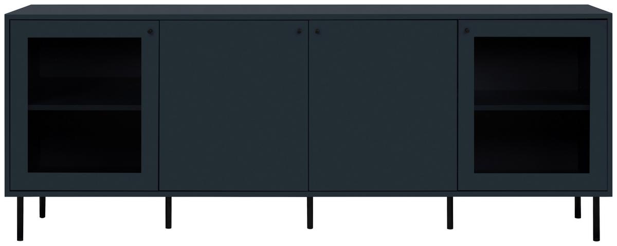 Lowboard Caracas 57a Lowboard - Blau/Schwarz, MODERN, Glas/Holzwerkstoff (180/68/40cm) - MID.YOU