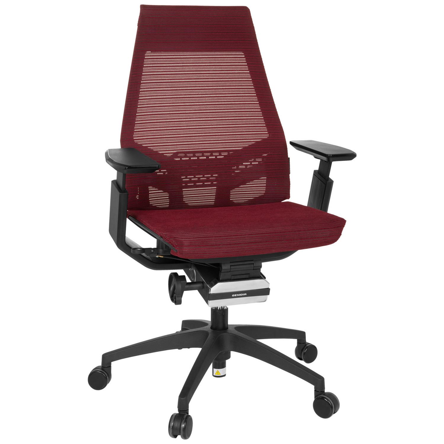 Drehstuhl Genidia Smart Black höhenverstellbar Weinrot Schwarz, 70x112x55 cm