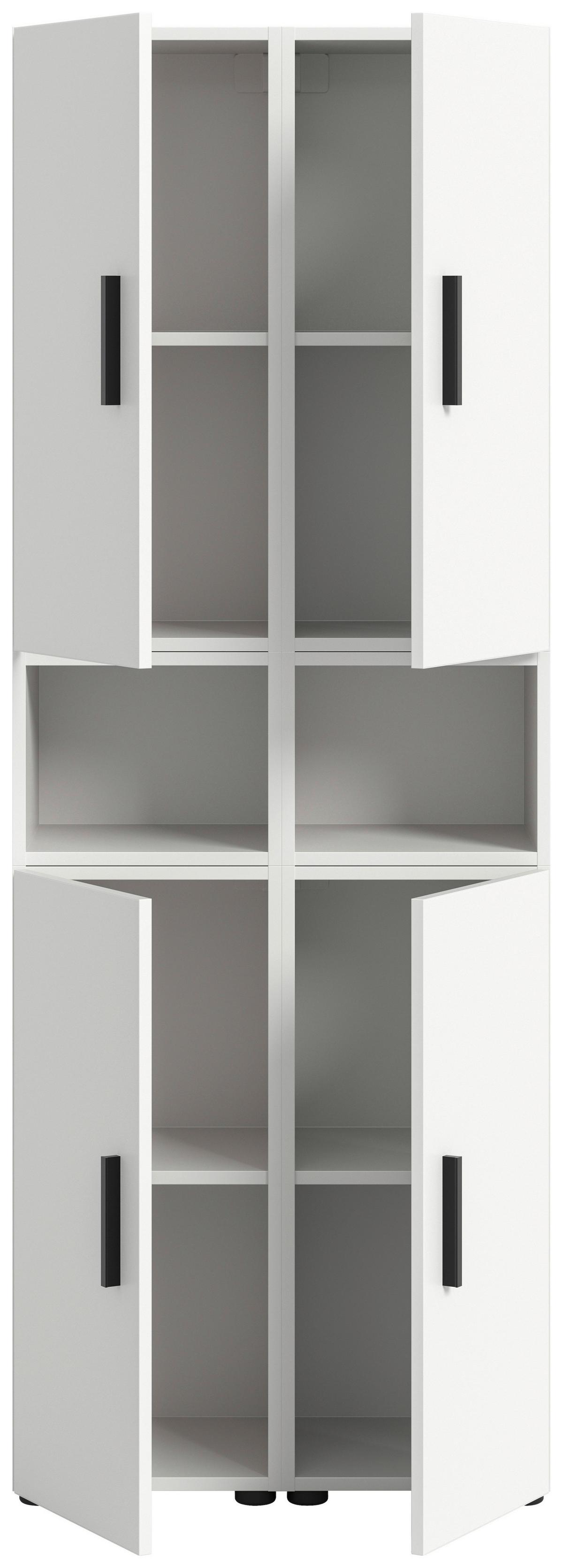 Wohnwand, The ONE 9, B: 65 cm Weiss - Schwarz/Weiß, Trend, Holzwerkstoff (65/178/34cm)