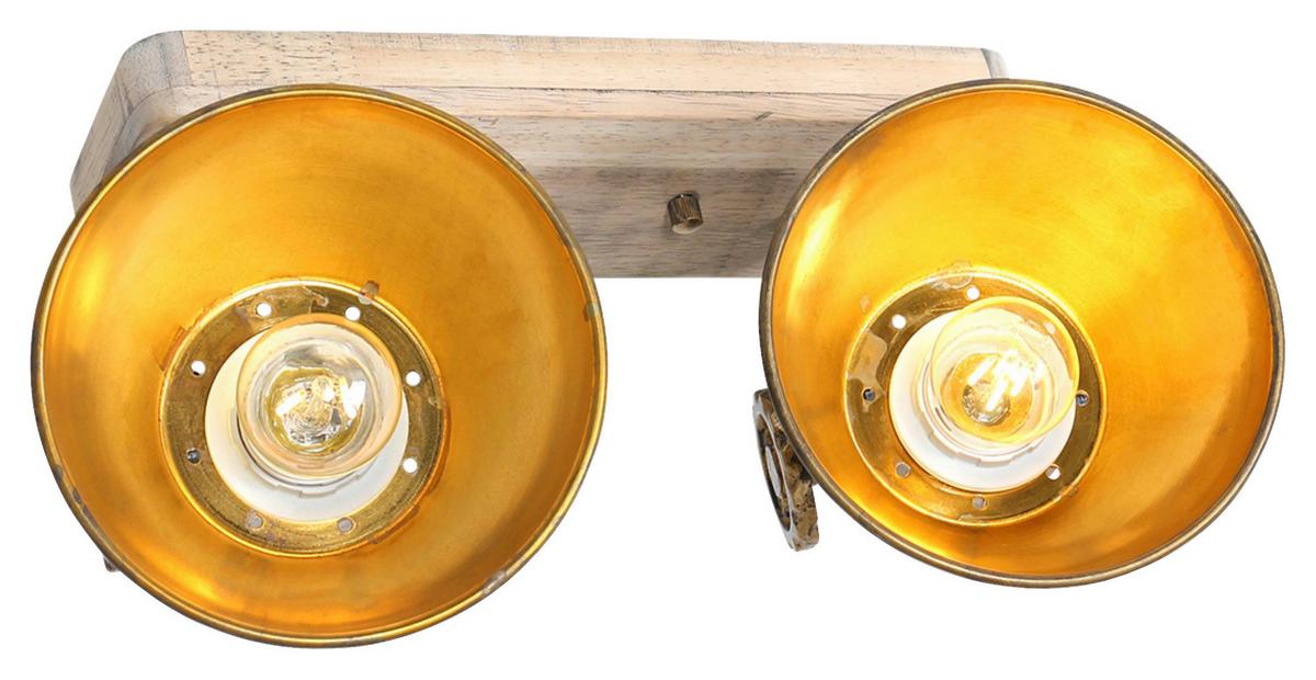 Deckenspots Gearwood - Anthrazit, Trend, Holz/Metall (32/19/17cm)