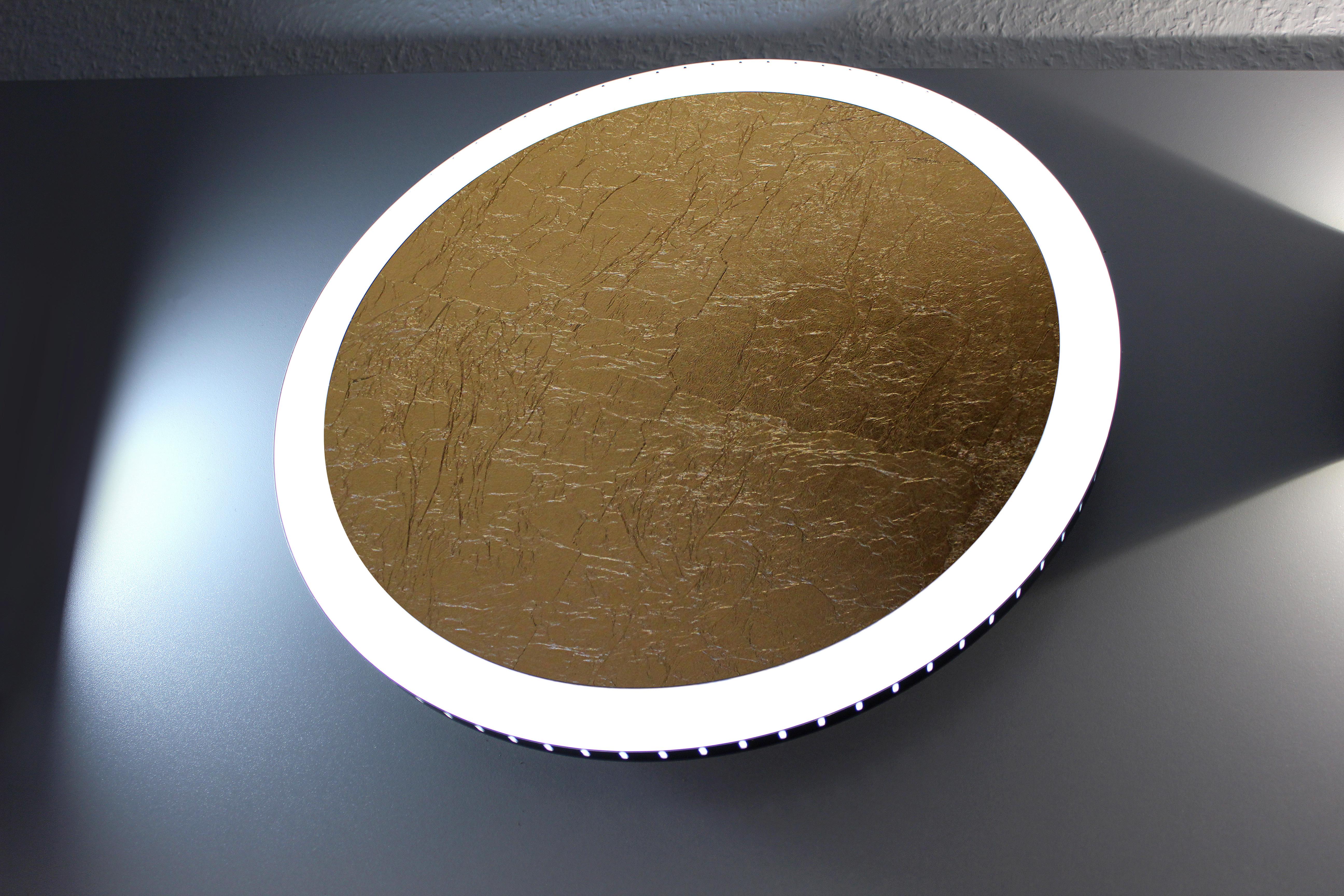 LED-Deckenleuchte Moon Ø 30 cm Mit 3 Helligkeitsstufen - Goldfarben/Schwarz, Design, Metall (30/4,1cm)