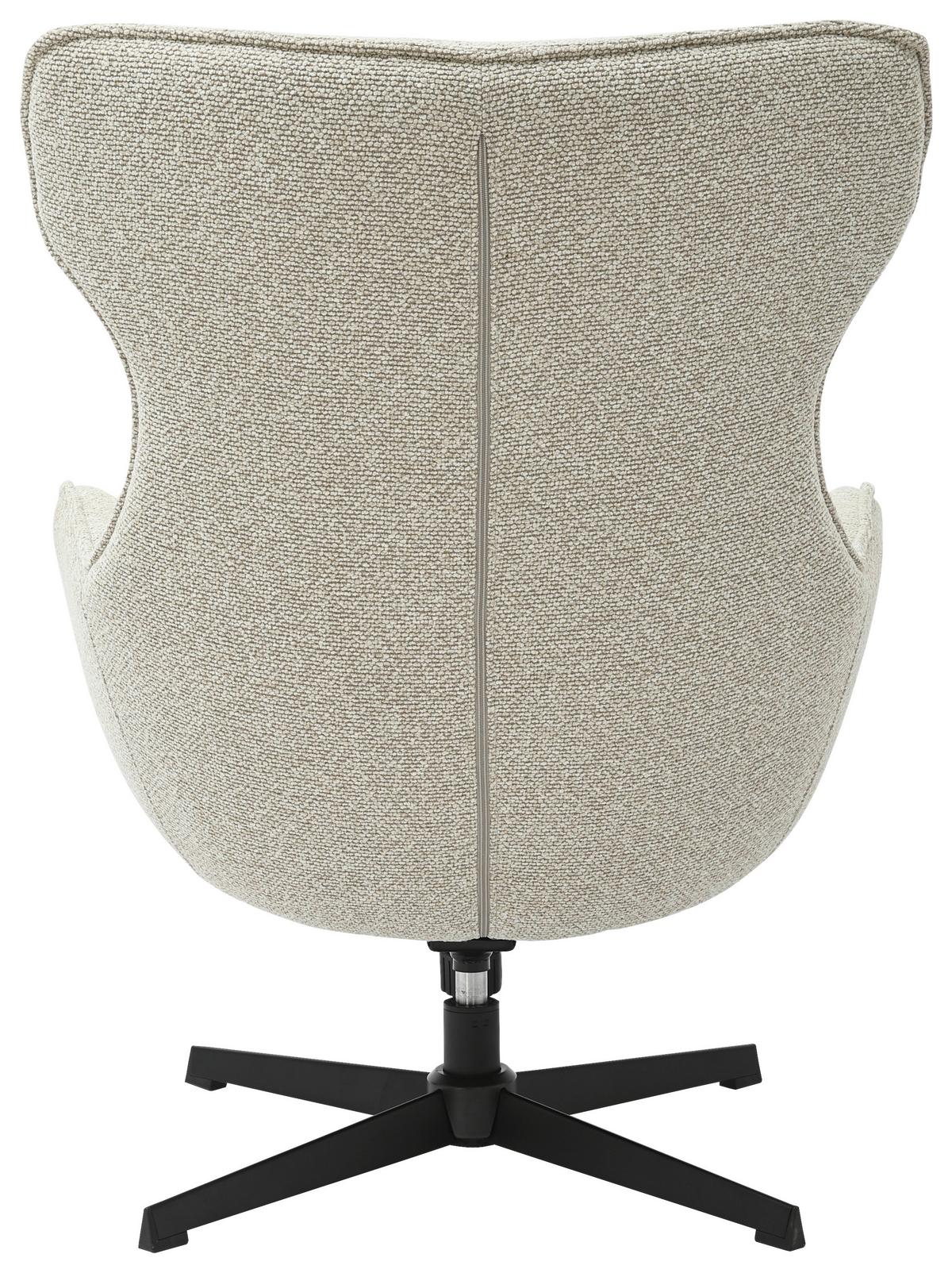 Relaxsessel Bogota Beige, 360° Drehbar - Beige/Schwarz, MODERN, Textil/Metall (76/101/86cm) - Luca Bessoni