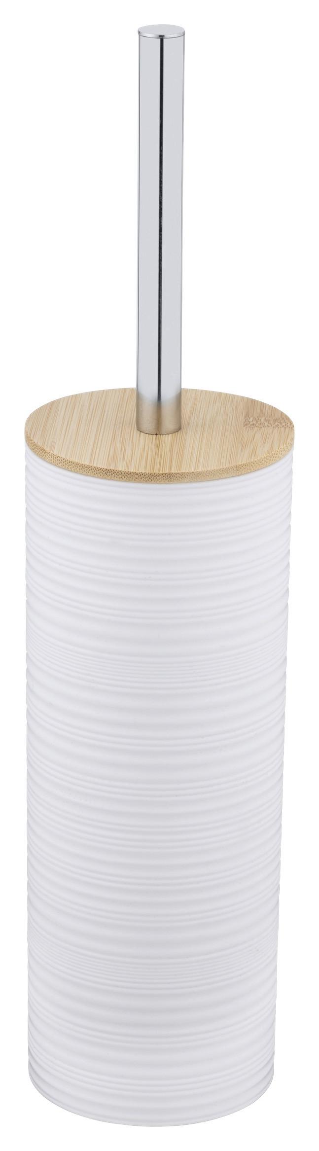 Wc-bürstengarnitur Lyon Weiß B: 9,3 Cm - Weiß, Trend, Naturmaterialien/Kunststoff (9,3/38,5/9,3cm)