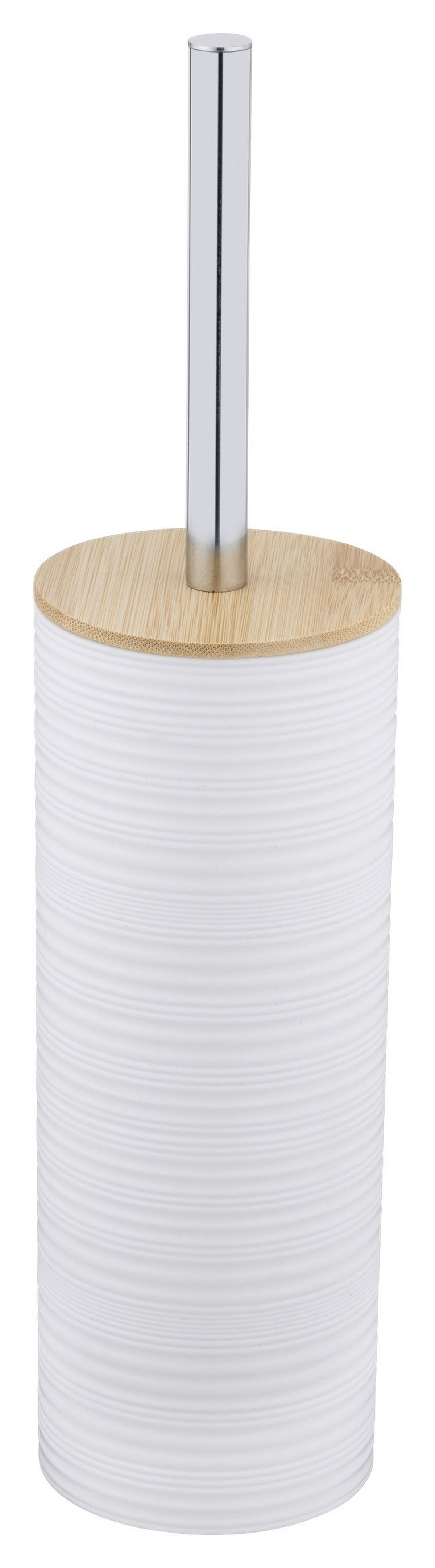 WC-Bürstengarnitur Lyon Weiß B: 9,3 cm - Weiß, Trend, Naturmaterialien/Kunststoff (9,3/38,5/9,3cm)