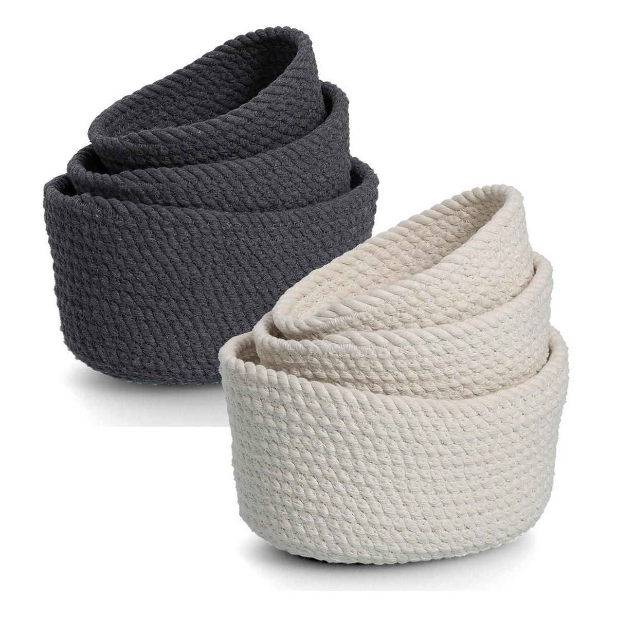 KORBSET Textil, Dunkelgrau - Dunkelgrau, Basics, Textil (24/17/13cm)
