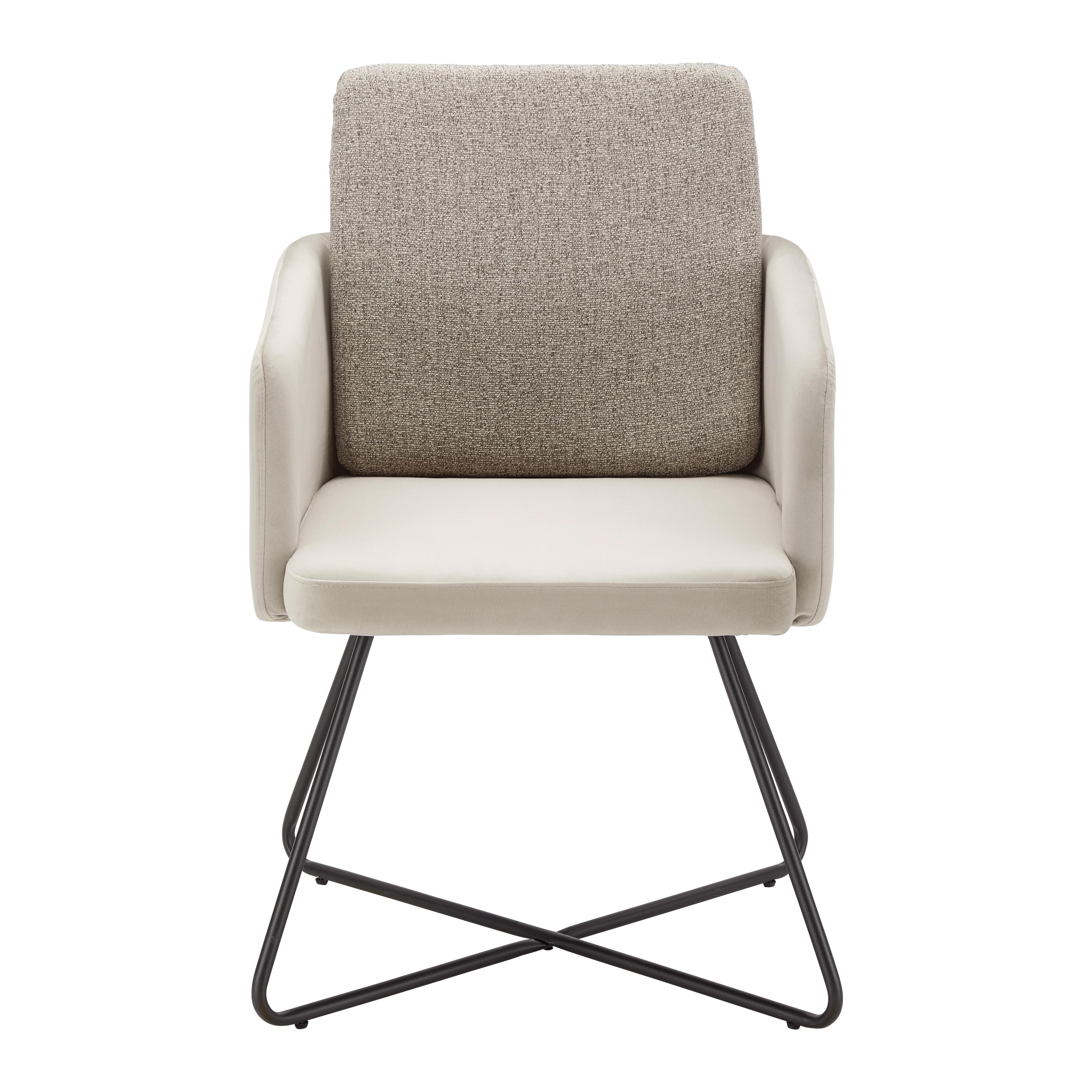 Židle Malia Béžová - černá/béžová, Moderní, kov/textil (57/72,5/61cm) - Bessagi Home