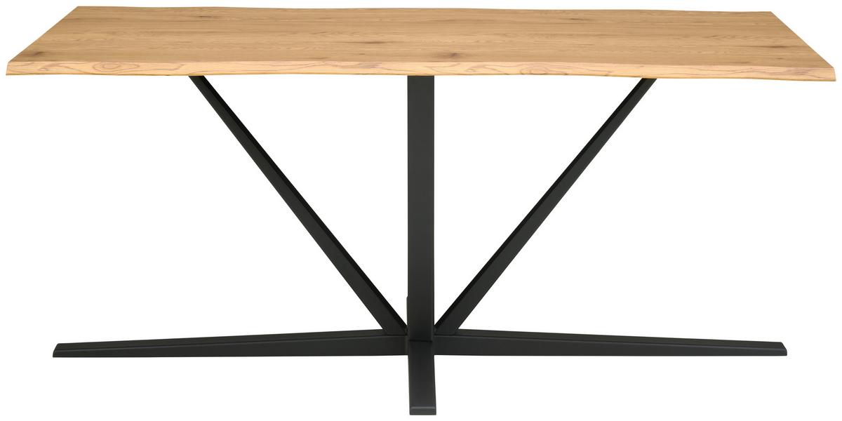 Étkezőasztal Pim 180 - tölgyfa színű/fekete, Modern, faalapú anyag/fém (180/76/90cm) - MID.YOU