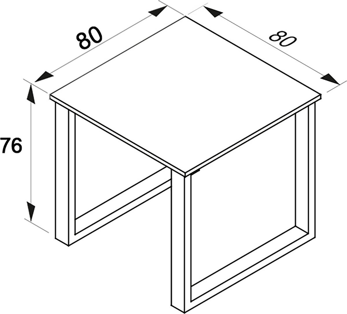 Schreibtisch Lona Anthrazit B: 80 cm - Anthrazit/Schwarz, Design, Holzwerkstoff/Metall (80/76/80cm) - MID.YOU